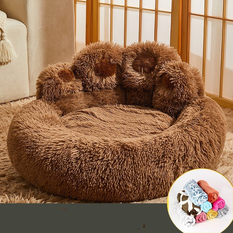 Kennel Warm Medium Large Dog Corgi Golden Retriever Bed Fleece-Lined Sofa Mattress