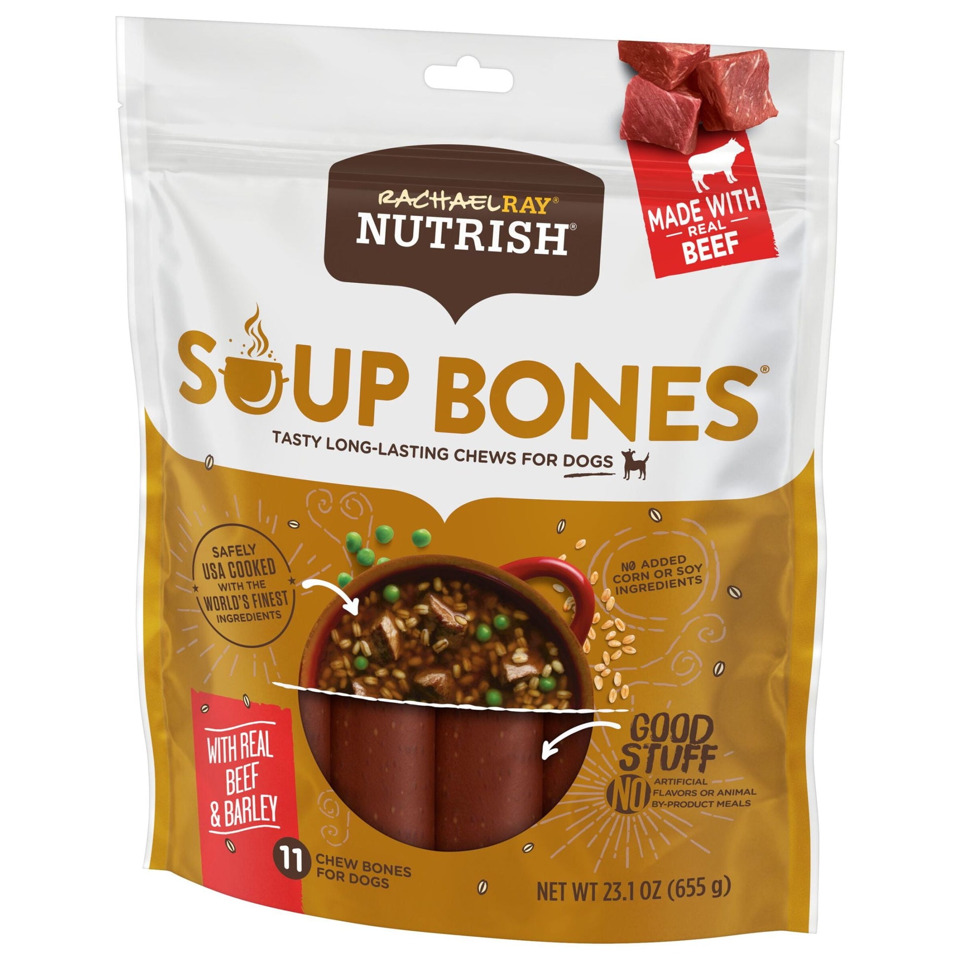 Rachael Ray  Soup Bones with Real Beef & Barley, 11 Dog Chews